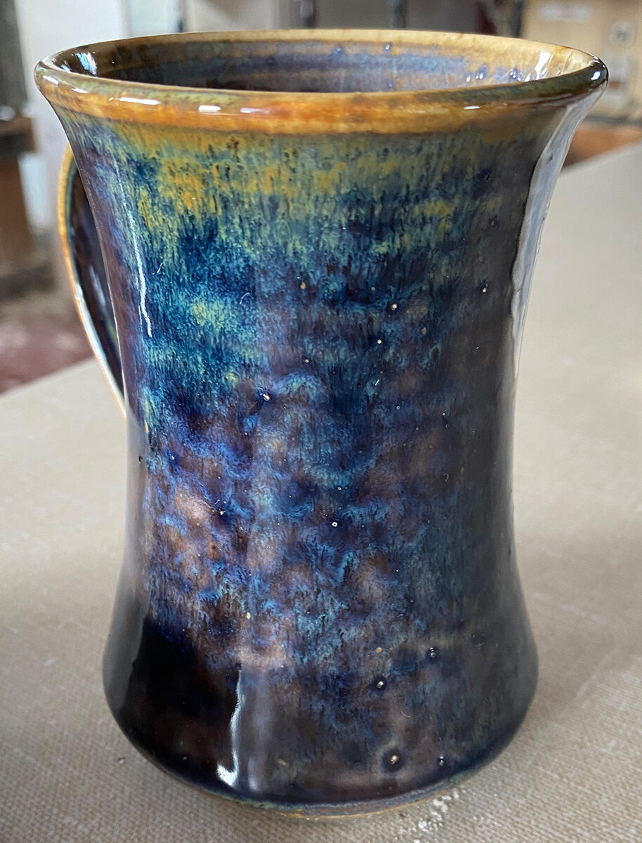 Rutile glaze has blistered