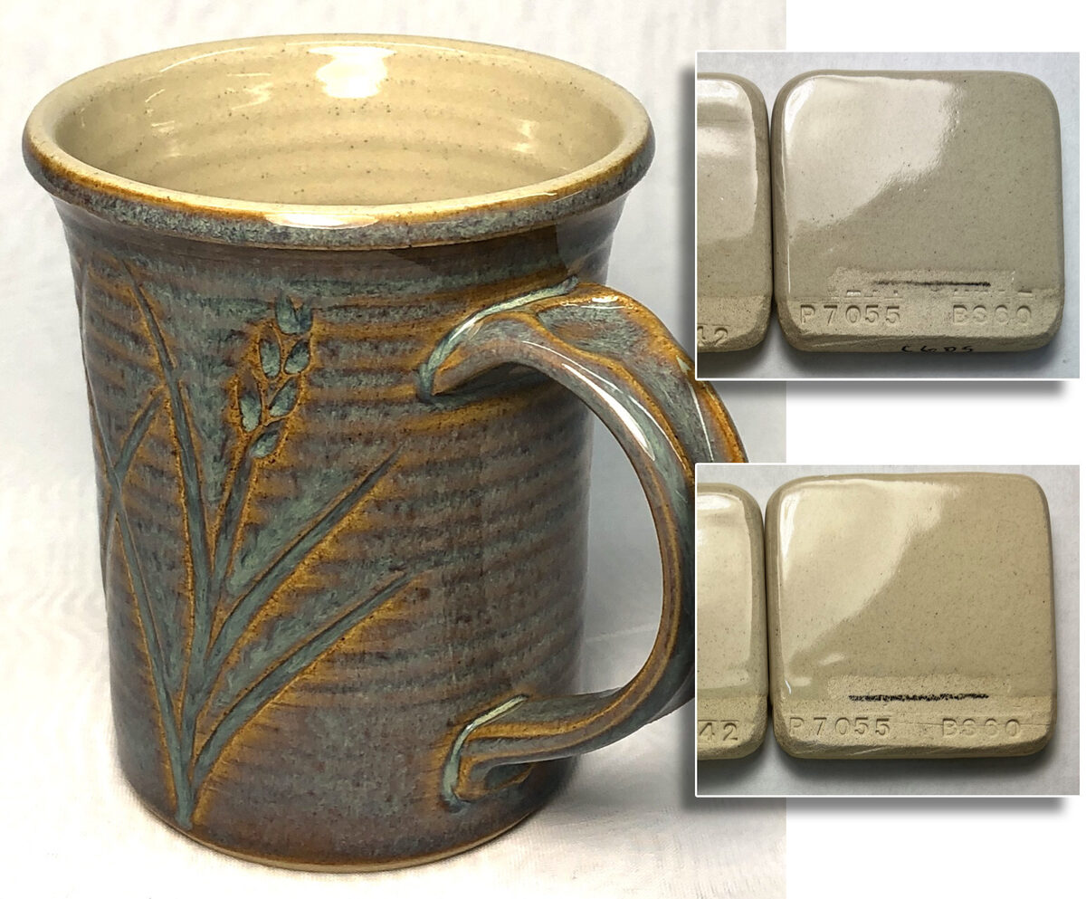 Transparent glaze upstages a reactive one