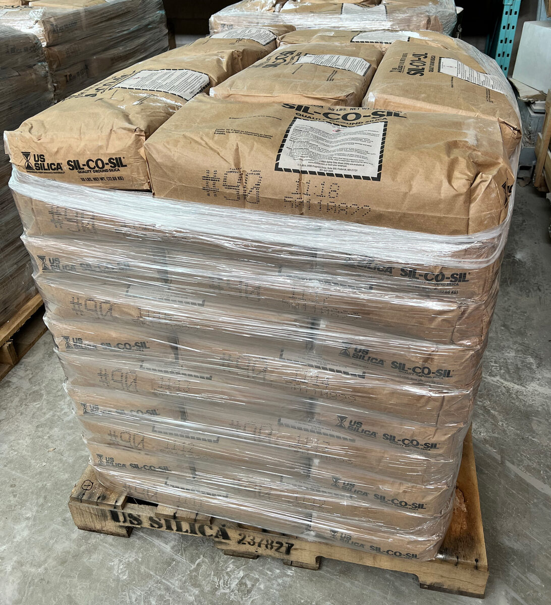 Pallet of silica bags