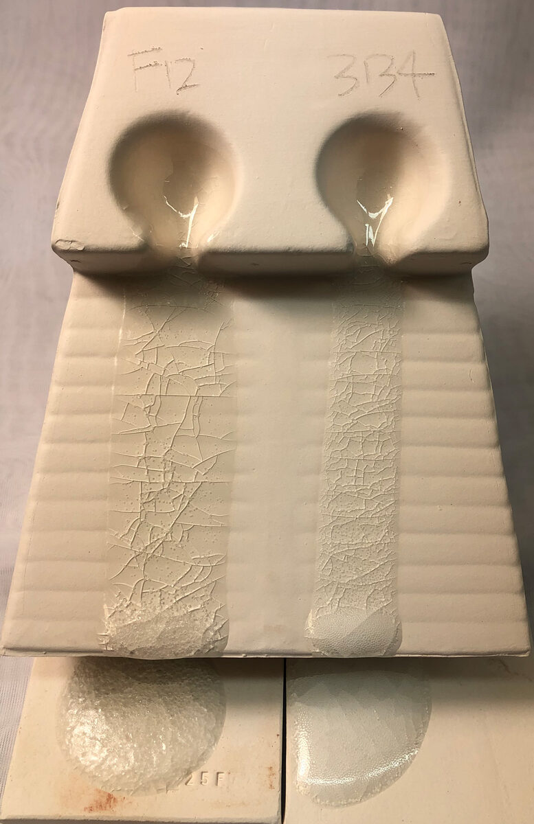 Melt flow test of Frit 3134 vs F-12