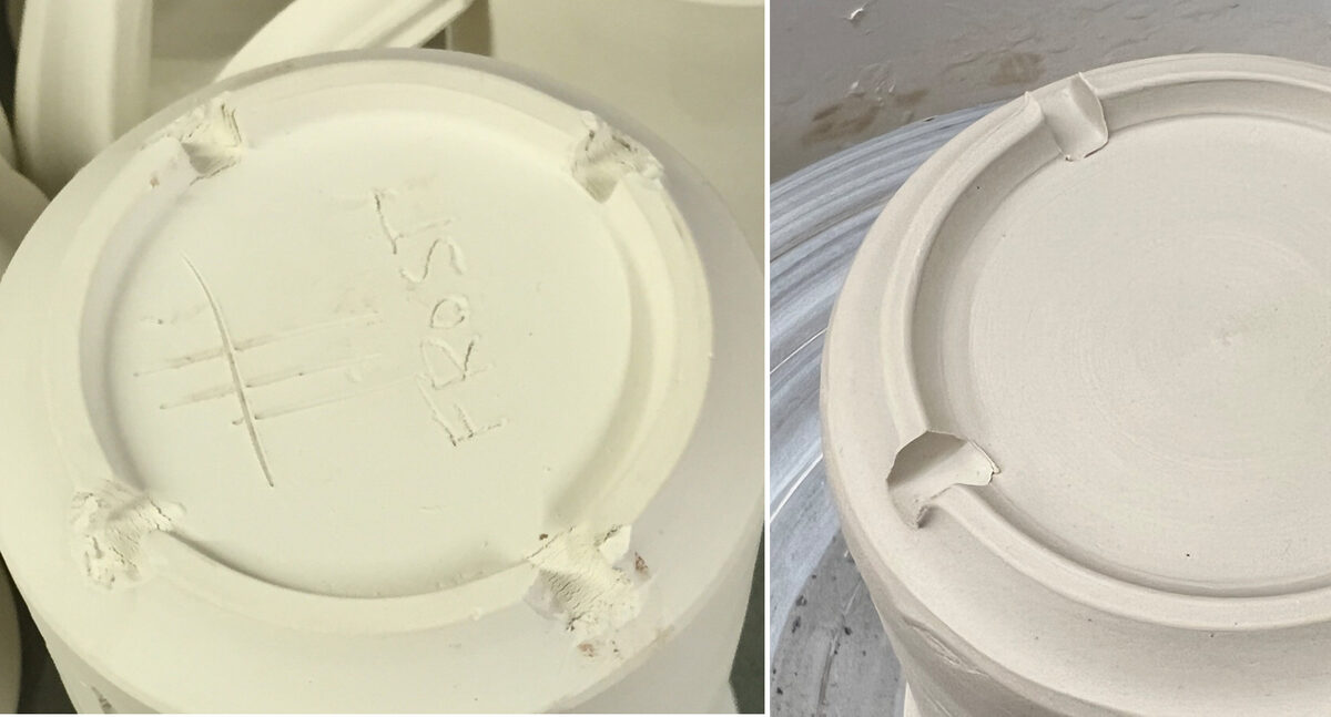 A crumbling and plastic porcelain
