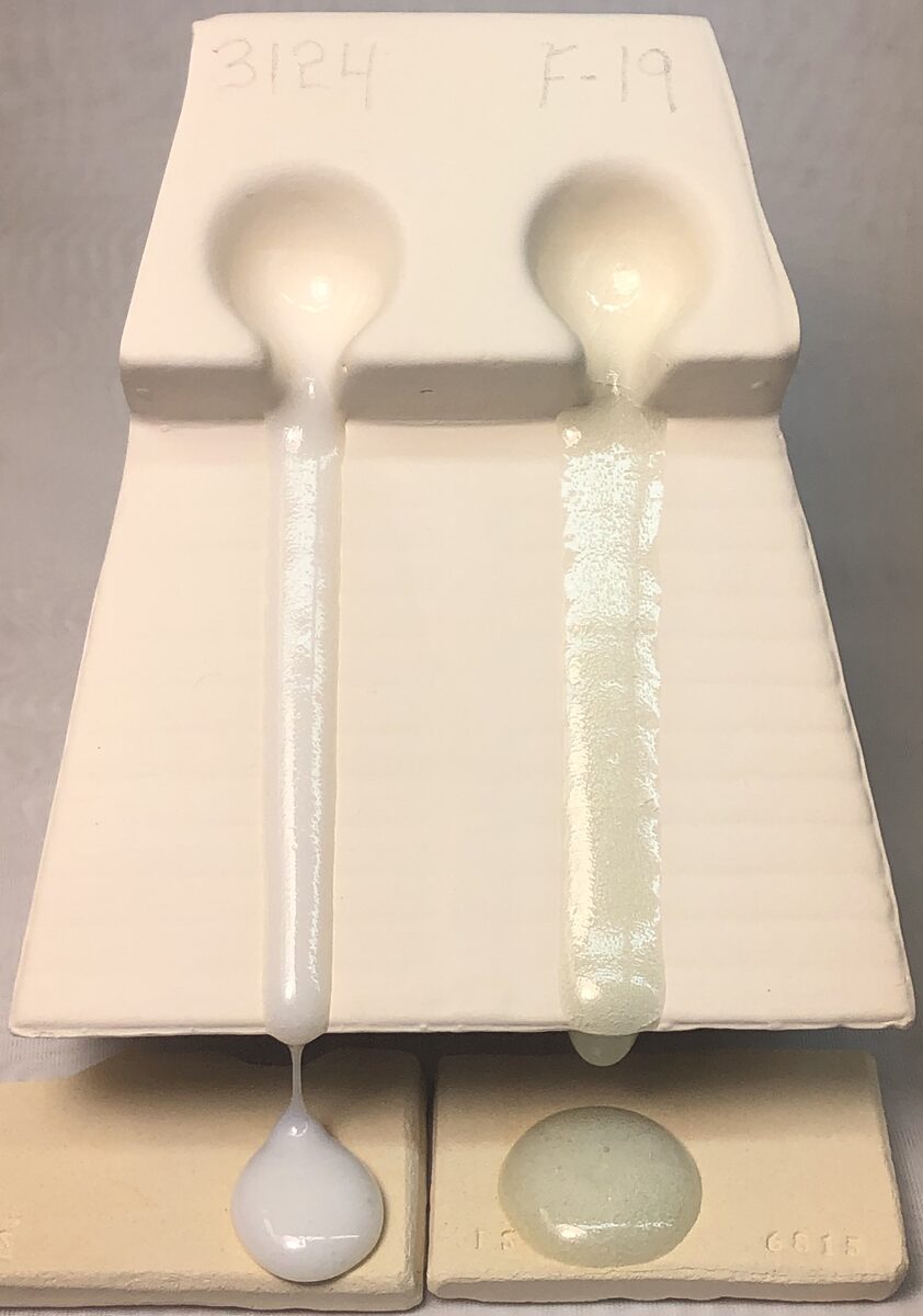 Melt flow test of Frit 3124 vs F-19