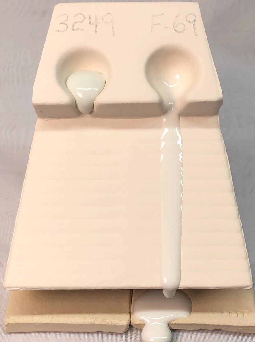 Melt flow test of Frit 3249 vs F-69