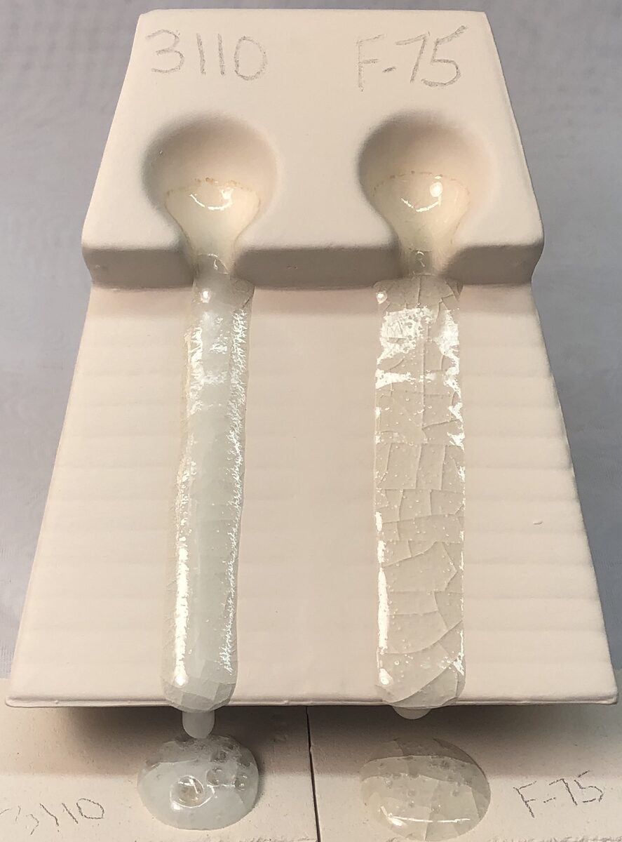 Melt flow test of Frit 3110 vs F-75