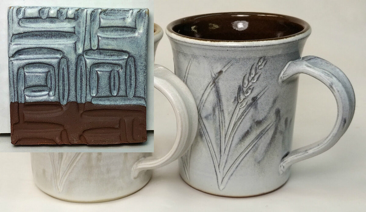 A titanium opacified glaze on a mug