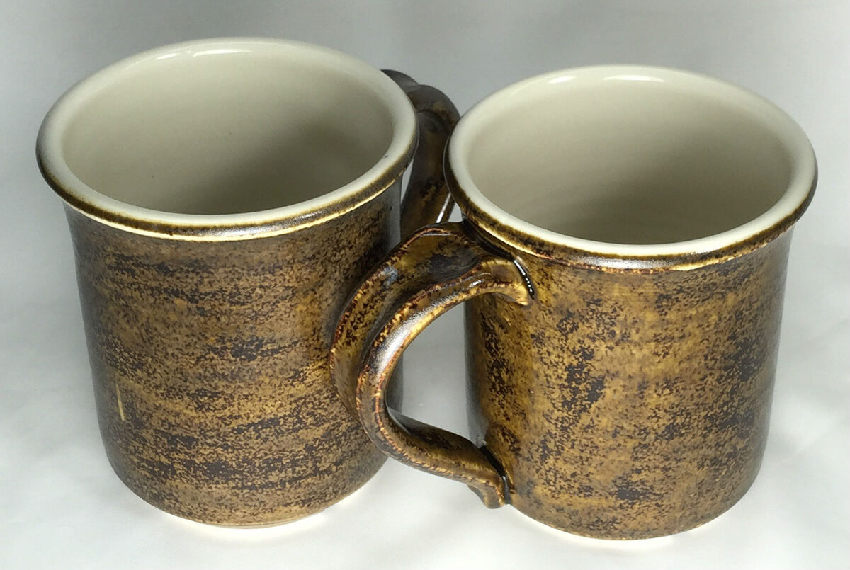 Pottery mugs with a liner glaze