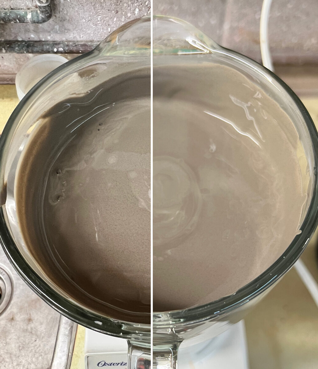 Freshly mixed clay slurry