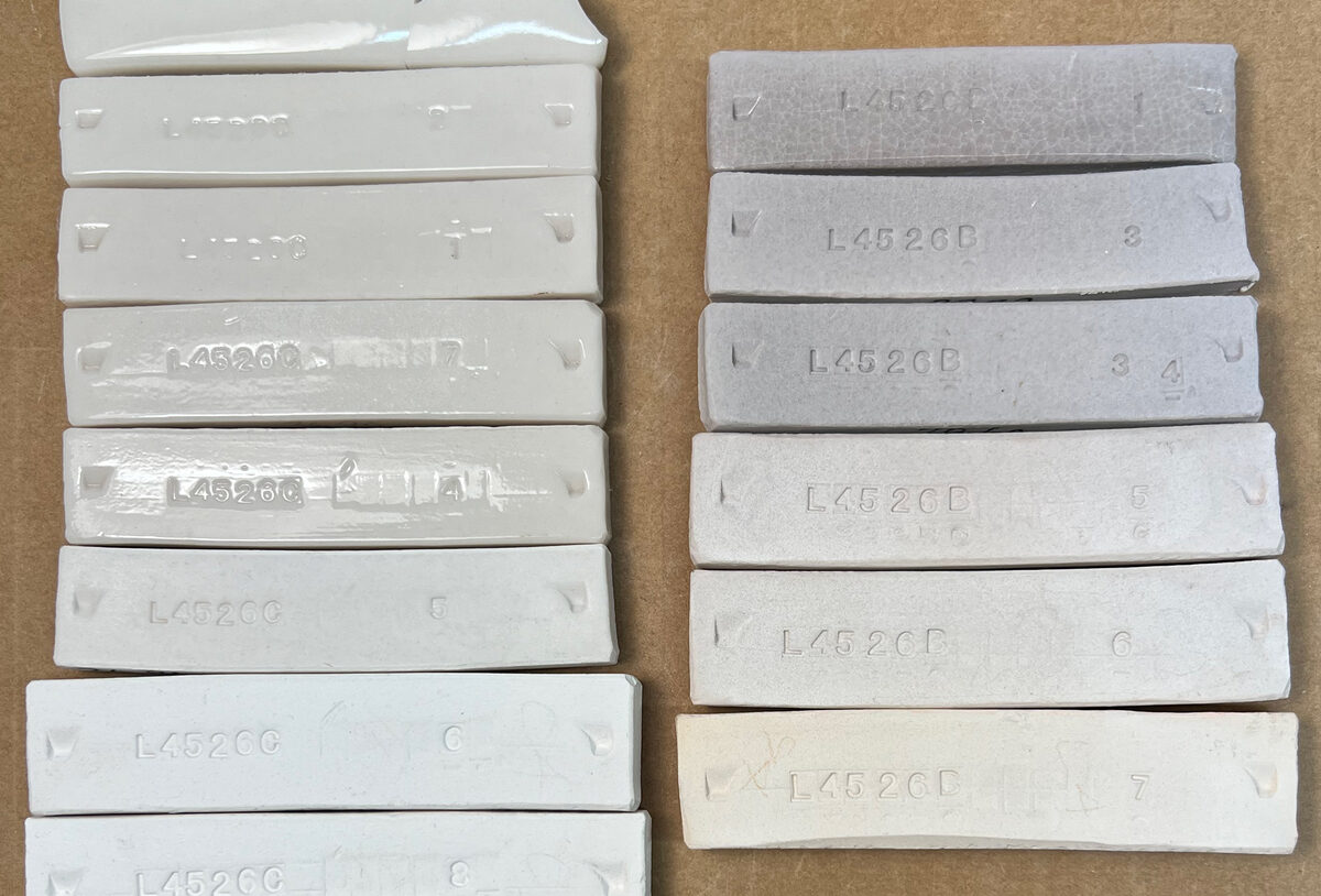 Nepheline syenite fired test bars