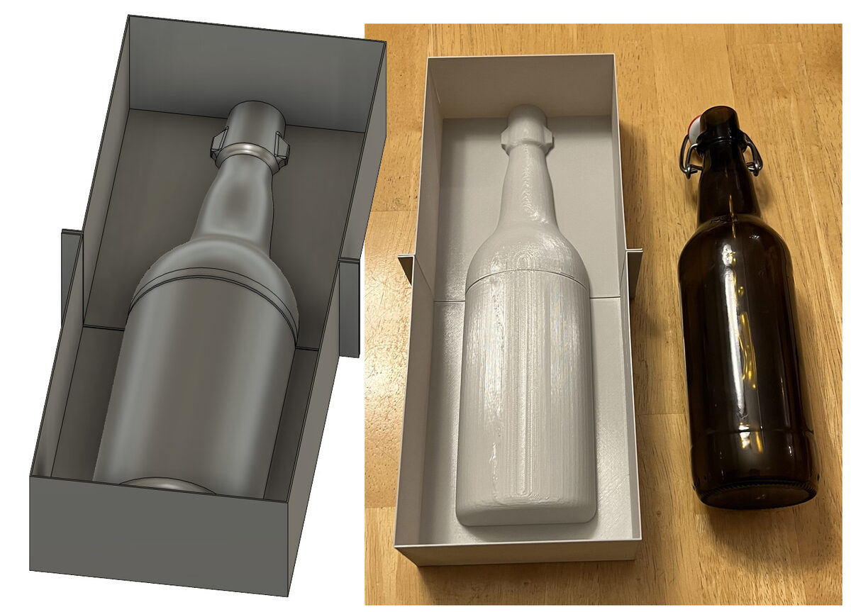 PLA 3D printed beer bottle block mold