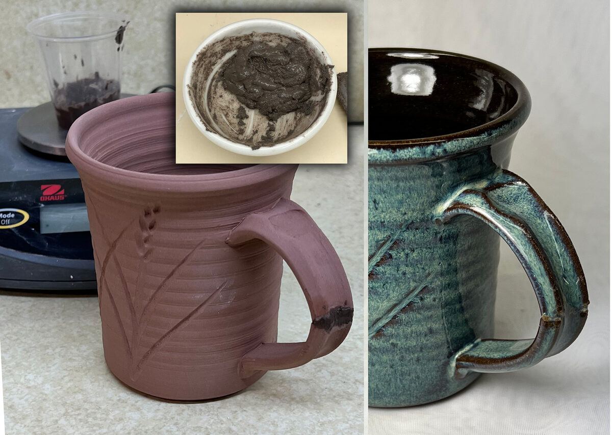 Patched crack in mug handle
