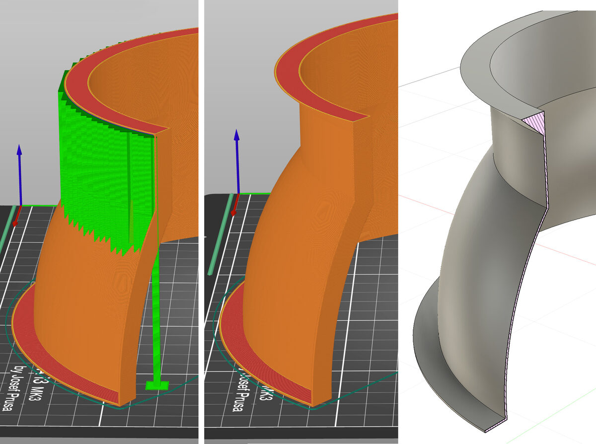 Reduced 3D support print
