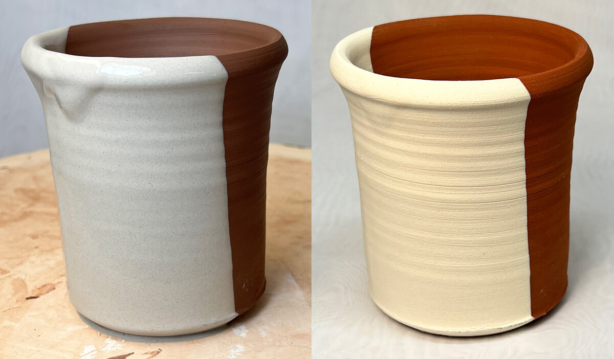 Ball clay slurry on terra cotta