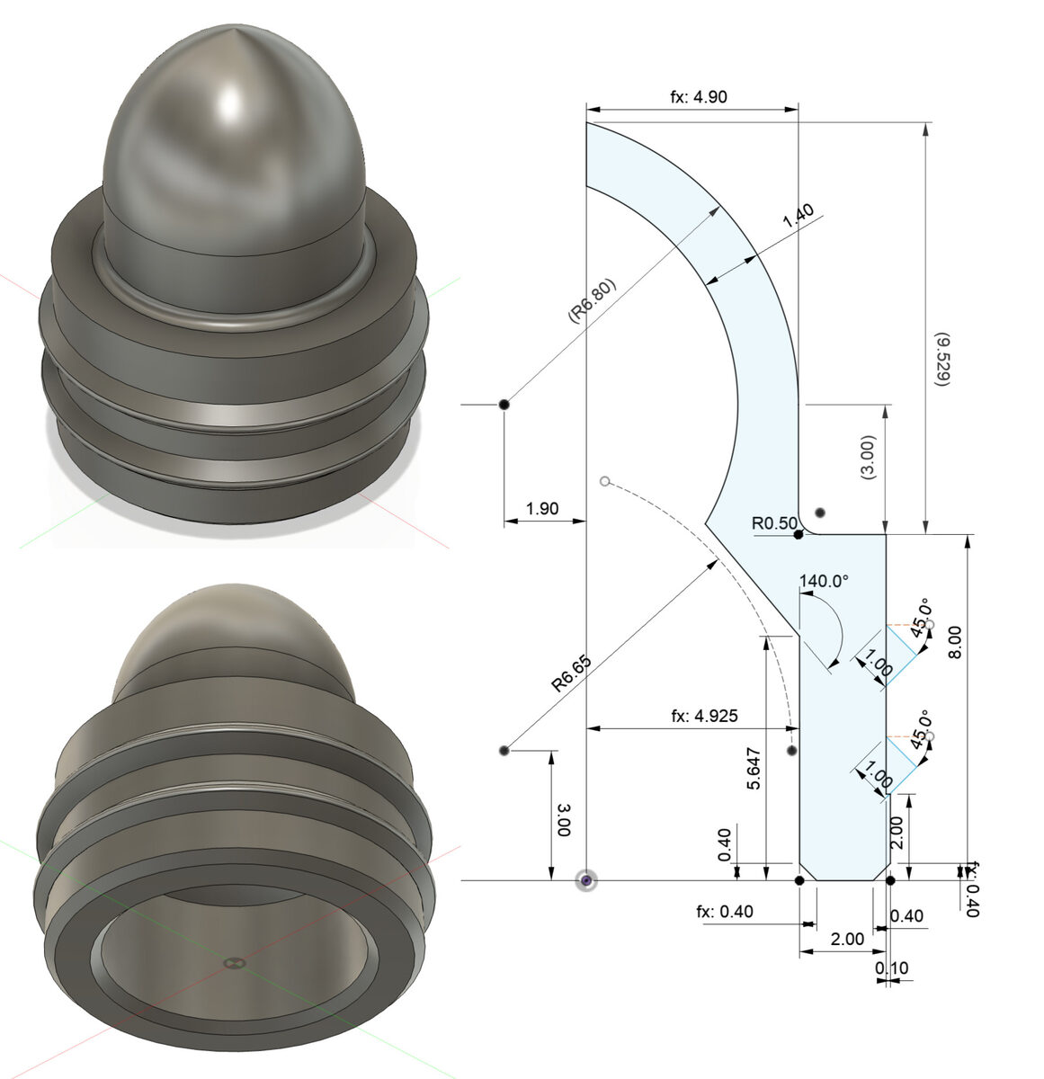 Standard 3/8 inch mold natch