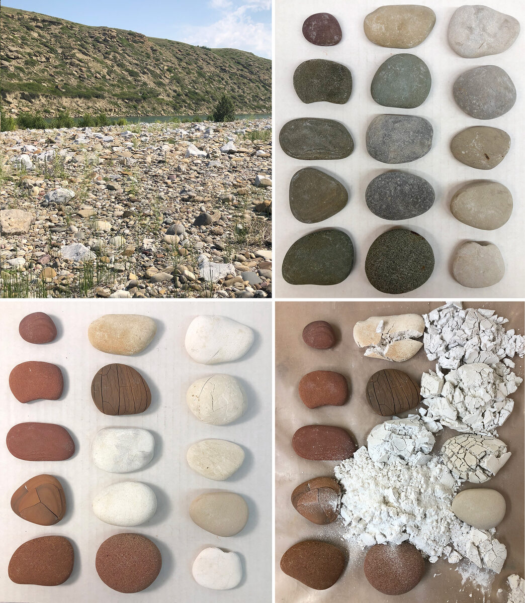 The riverbank and the rocks