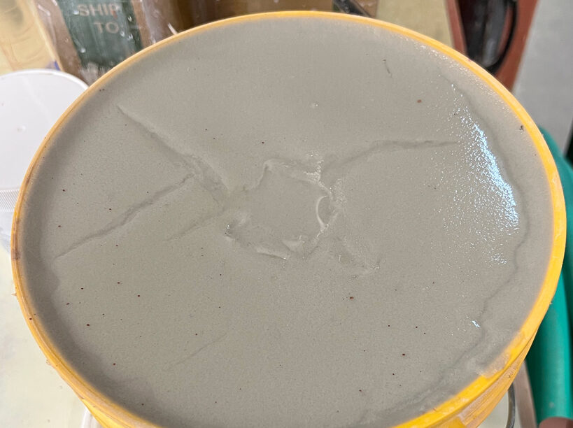 A gallon of bentonite slurry