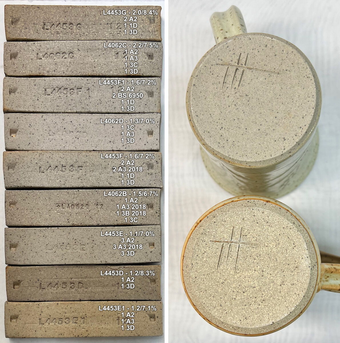 Fired test bars to adjust a clay body