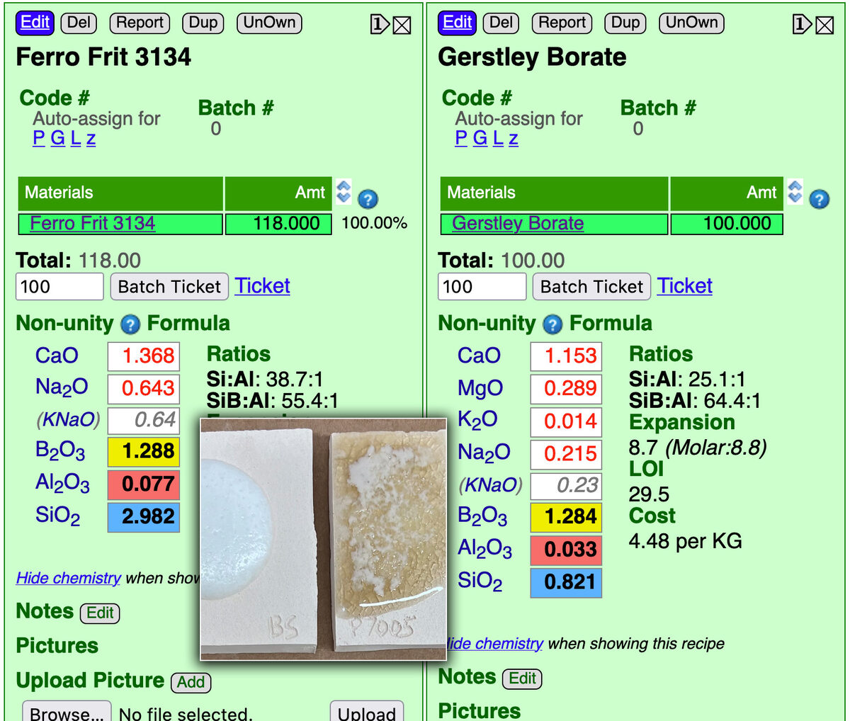 Gerstley Borate vs Frit 3134