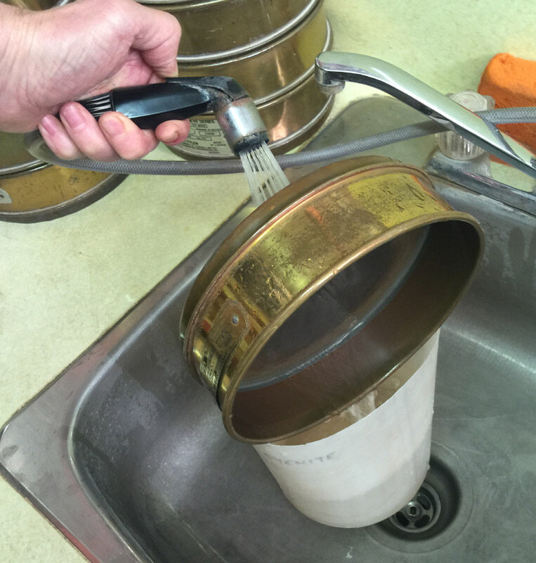 Backwashing a 200 mesh sieve