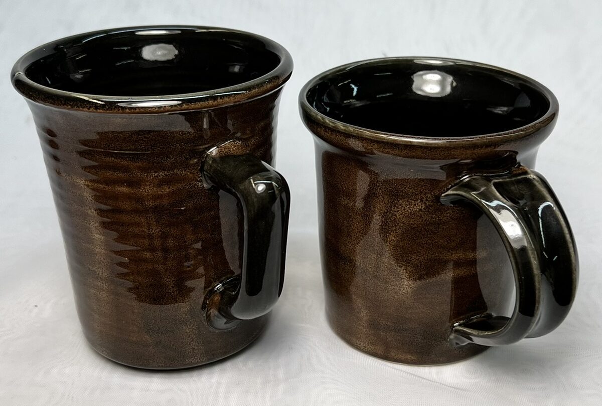 Two pottery mugs