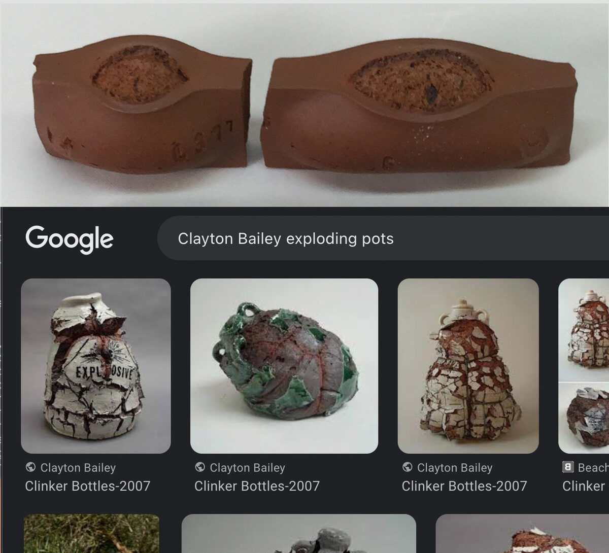 Exploding pottery clay