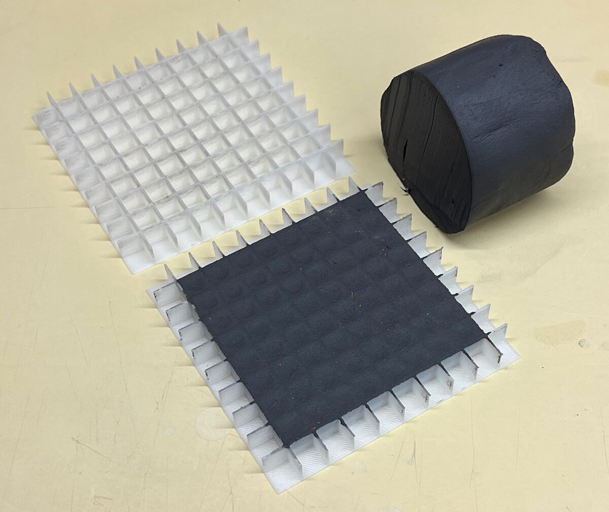 Tiny black porcelain tiles