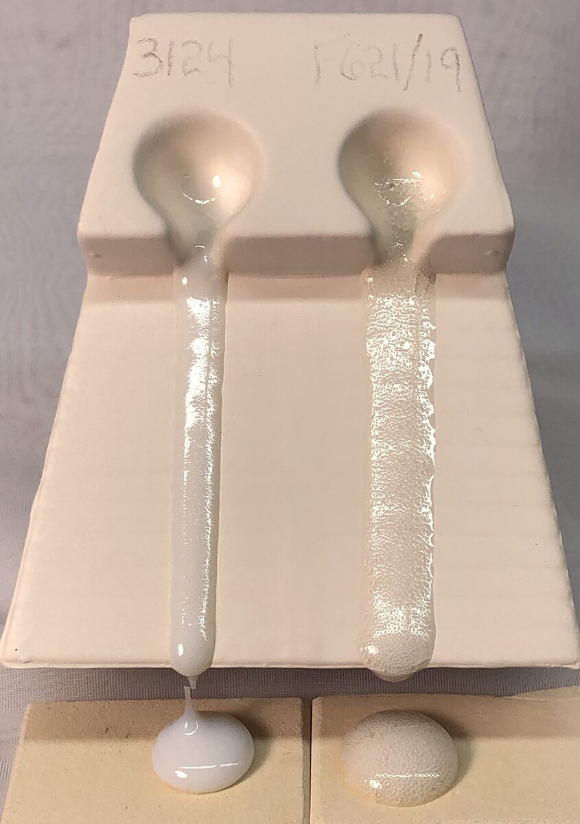 Melt flow test of Frit 3124 vs F621/19