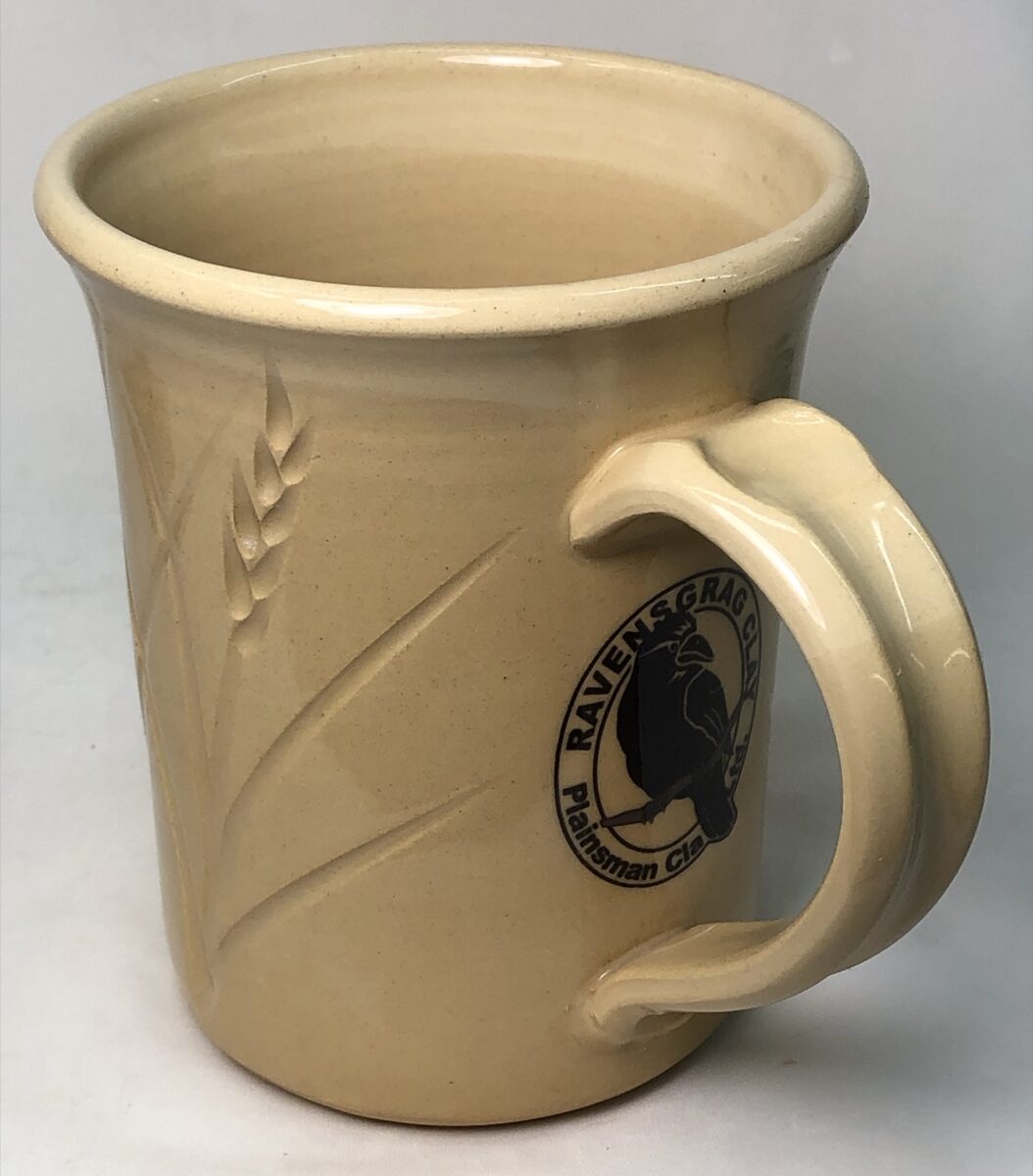 A waterlogged low fire mug