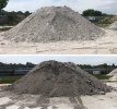 The 3B was mined in 2018, the 3D in 1995. They are from the Whitemud Formation. Two piles of raw clay behind the Plainsman Clays factory