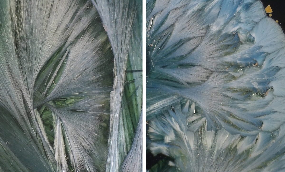 Close up of glaze crystals