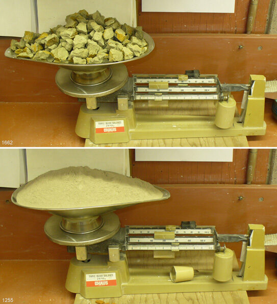 The same clay in lump and powder form The same clay in lump and powder form