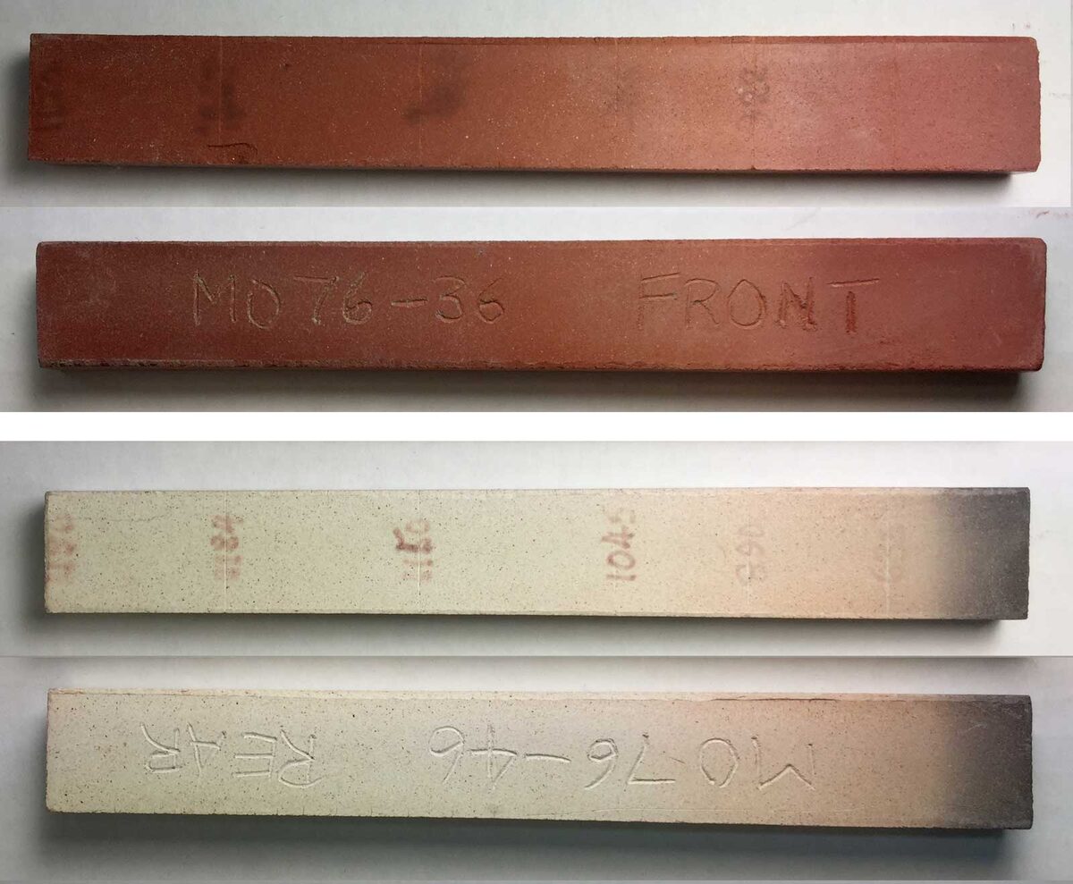 Gradient test bars of two clays