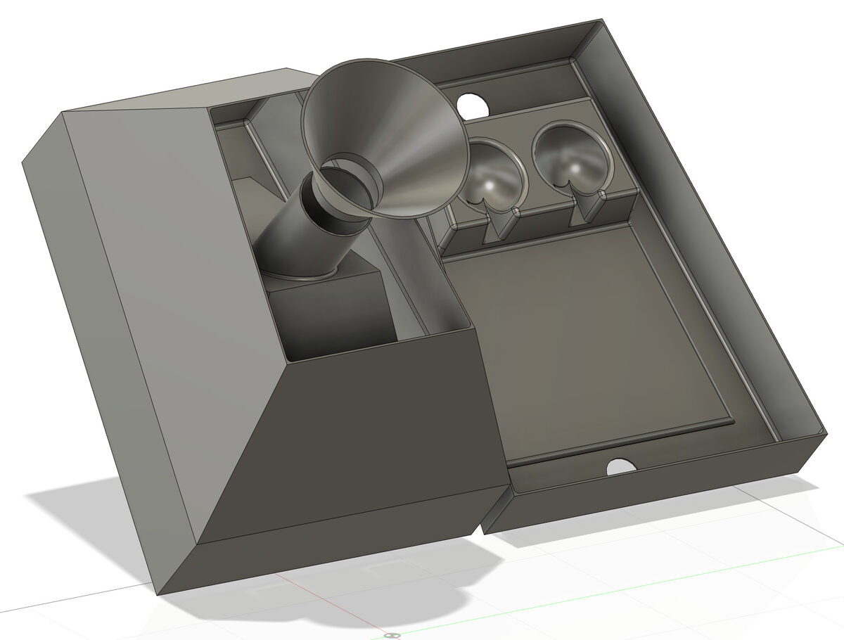 3D rendering of Fusion 360 drawing of glaze melt fluidity tester
